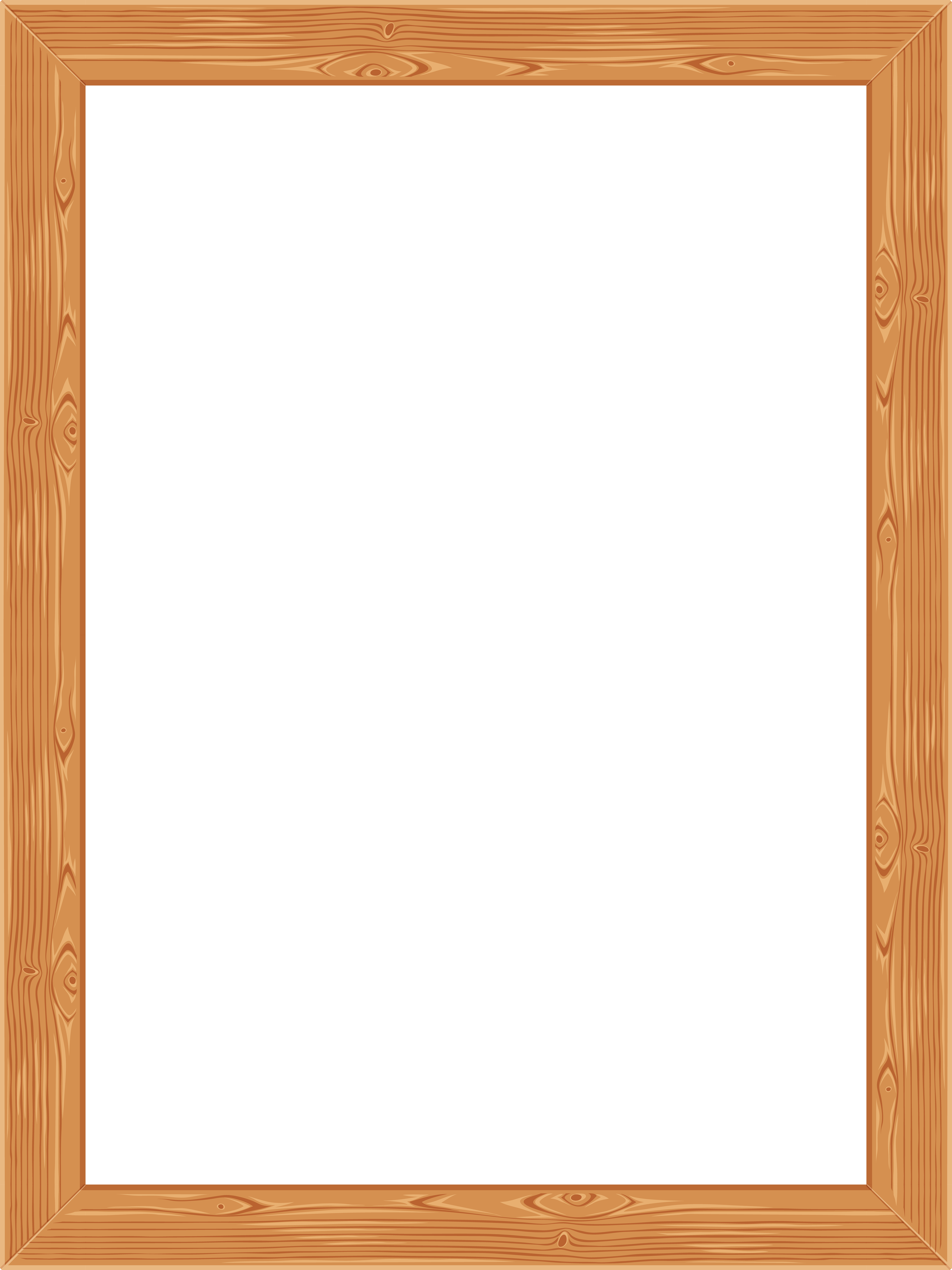 Transparent Classic Wooden Frame PNG Image.