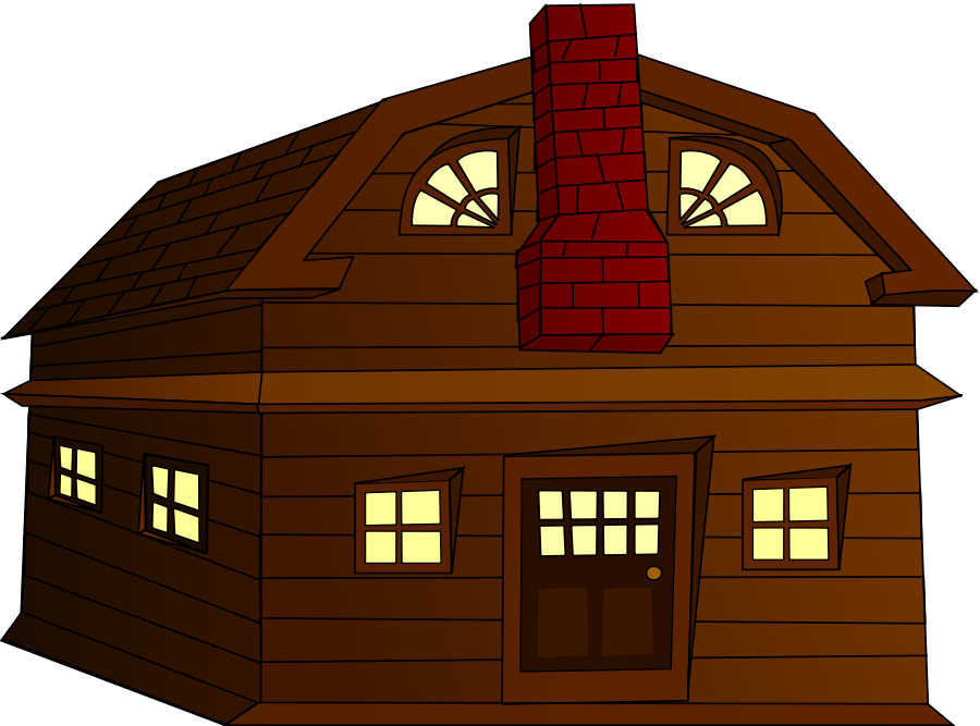 Wood house clipart.