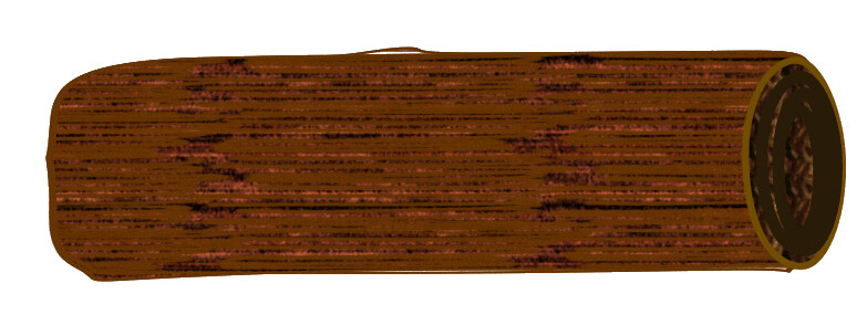 brown log sketch clipart 13 cm long.