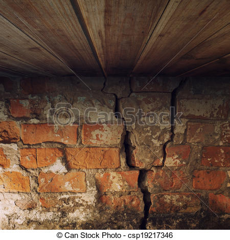 Drawing of room with brick wall and wooden ceiling csp19217346.