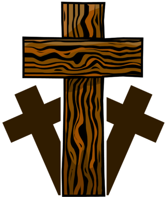 Image: Three Wooden Crosses.