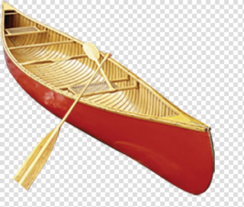 Boat Holzboot Oar Paddle, Small red wooden boat transparent.