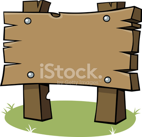 Cartoon Wooden Sign Stock Vector.