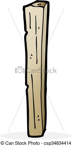 Vector Clip Art of cartoon wooden post csp34834414.