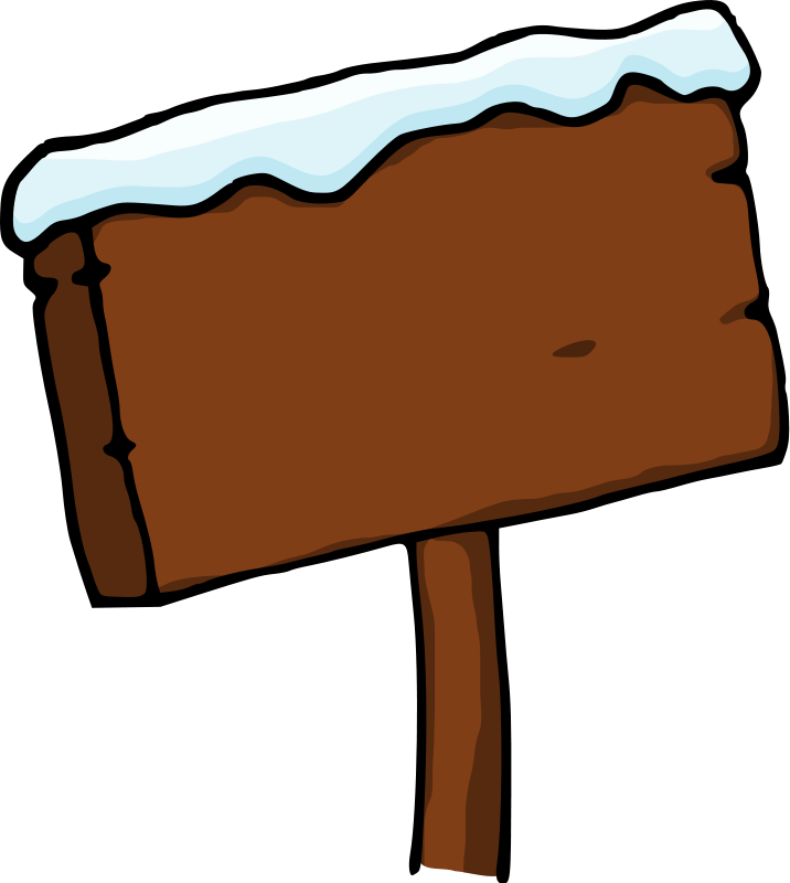 Wooden Sign Post drawing free image.