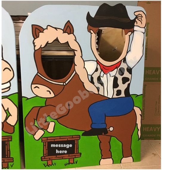 Cowboy Wooden Photo Booth Prop . 1 Large Cowboy Birthday.
