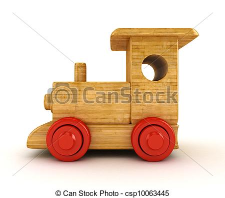 Drawing of 3D Wooden train alphabet isolated on white csp10063445.