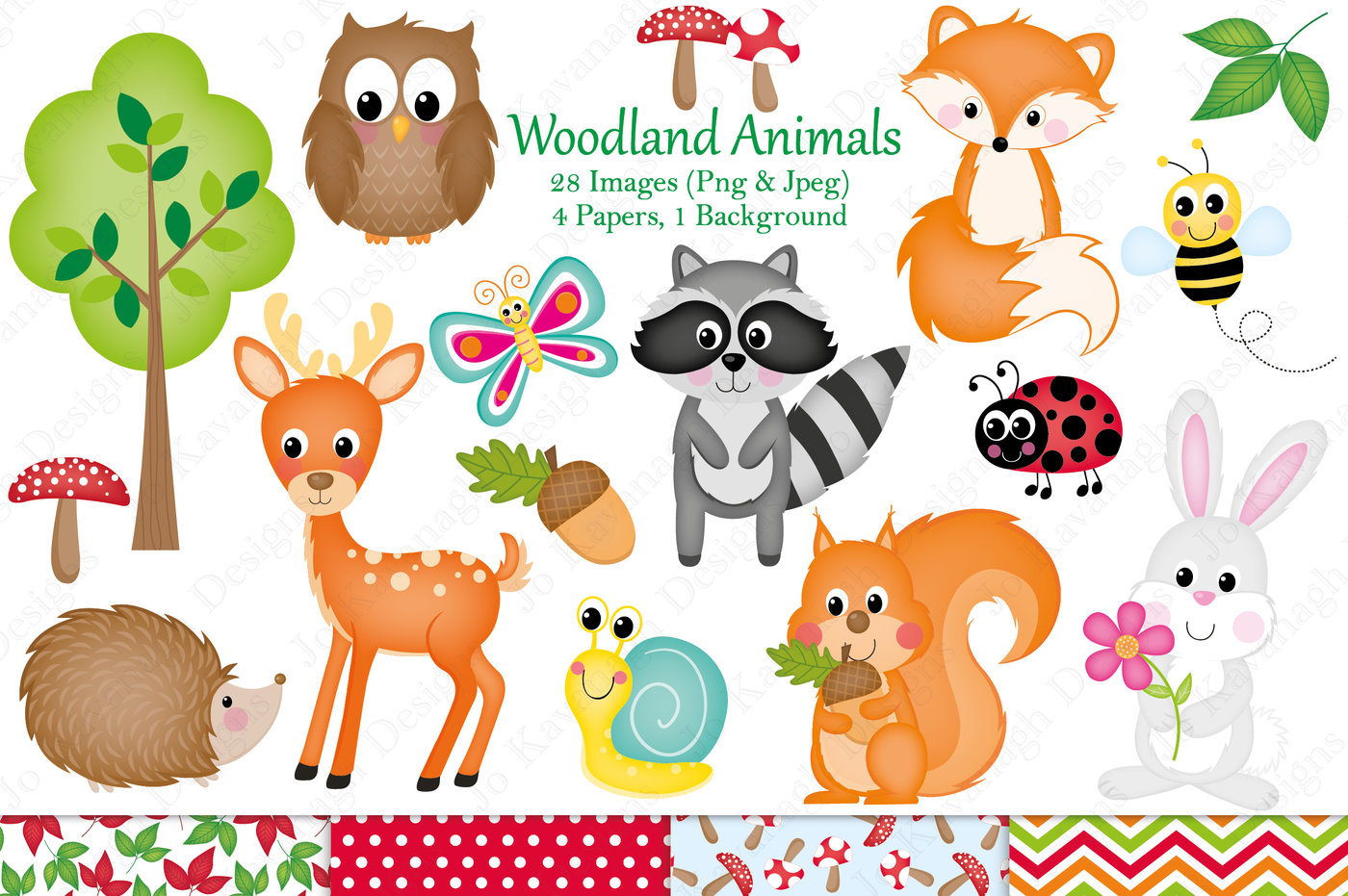 Woodland animals clipart,Woodland animal graphics.