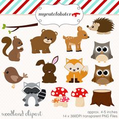 Adorable, Free Woodland Animals Clipart and Digital Papers by.