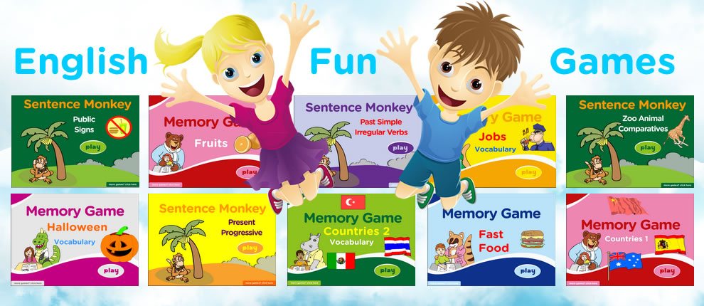 Games for Learning English, Vocabulary, Grammar Games.