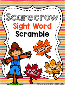 Scarecrow Sight Word Scramble.