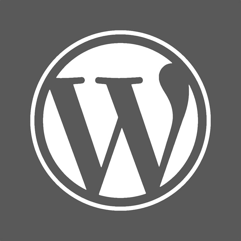 White W logo, computer emblem text brand, Wordpress.
