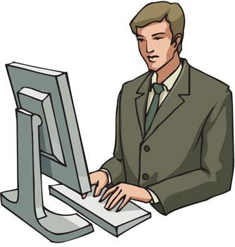 Businessman working his report Clipart Picture Free Download.