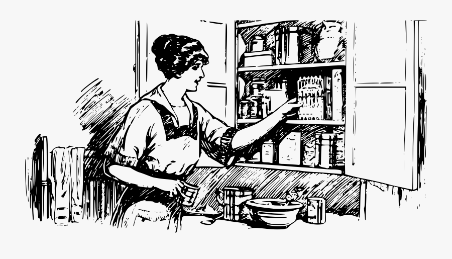 Mother Working In Kitchen Drawing , Free Transparent Clipart.