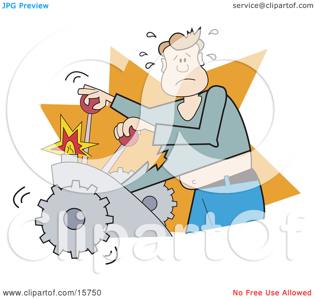 Guy Working Machine Clipart No Water Mark.