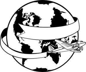 23937 clipart earth globe black white.