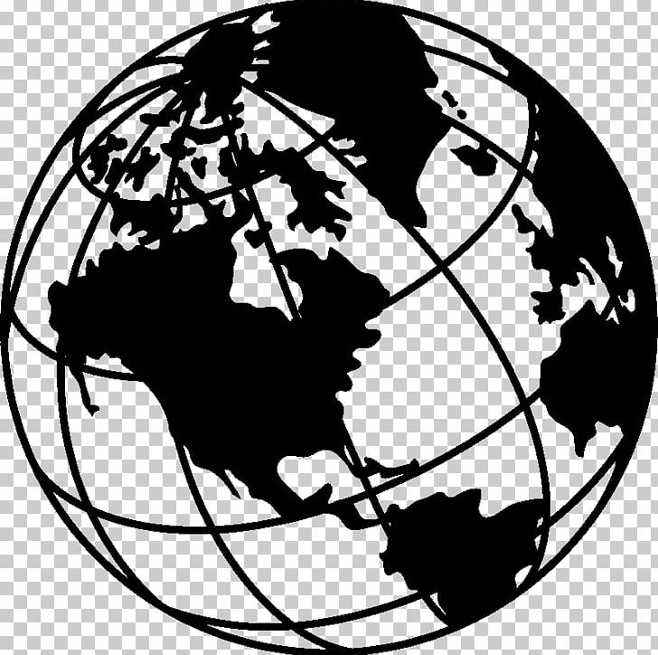 Globe Earth Black And White Drawing PNG, Clipart, Art.