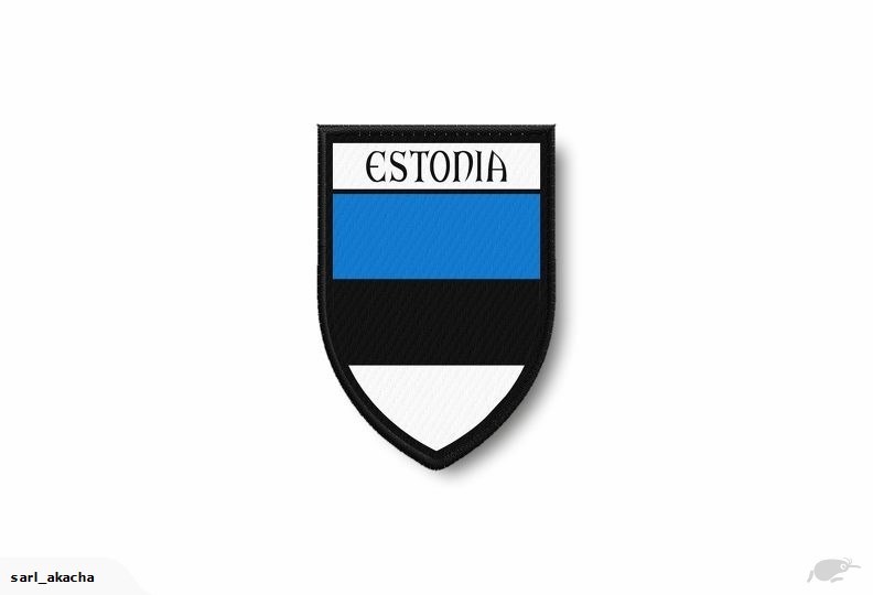 PATCH PATCHES EMBLEM IRON ON GLUE PRINT FLAG world crest estonia.
