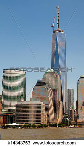 Stock Photo of NYC Freedom Tower and the World Financial Center.