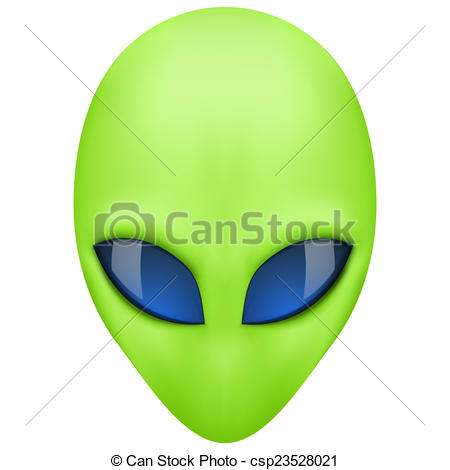 Clip Art of Alien head creature from another world. Illustration.