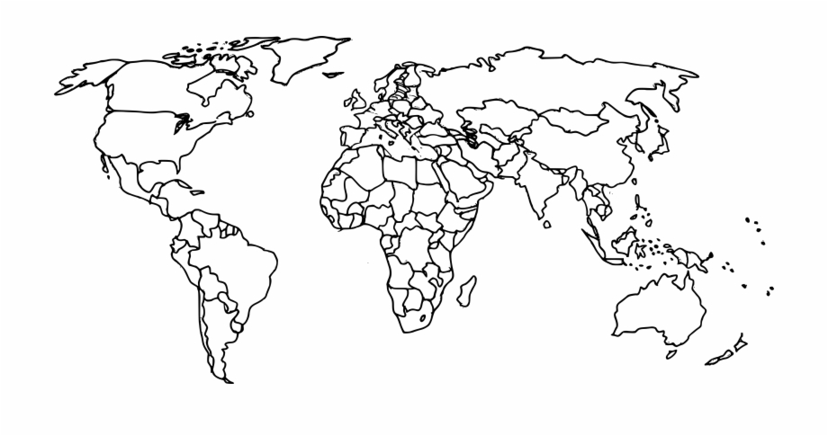 World Map Clipart Black And White 10 