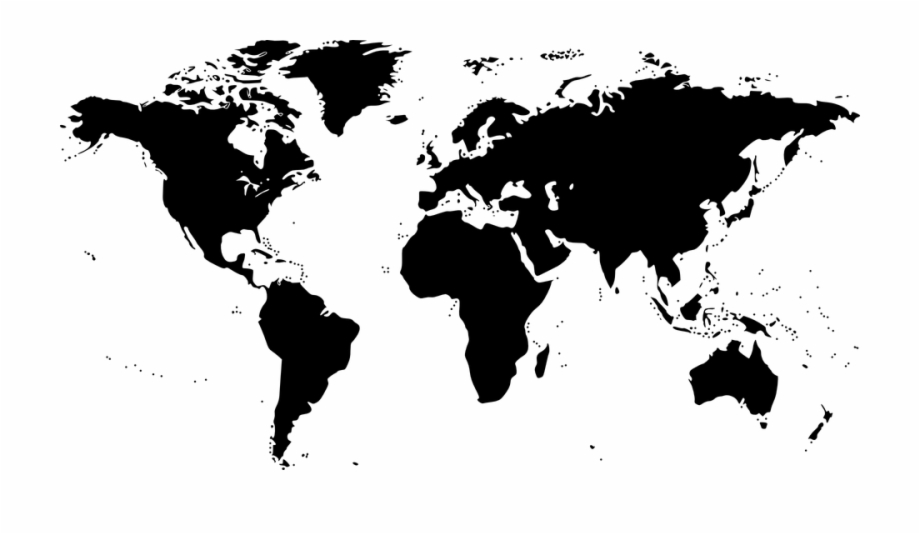 World Map Map World Black Earth Silhouette.