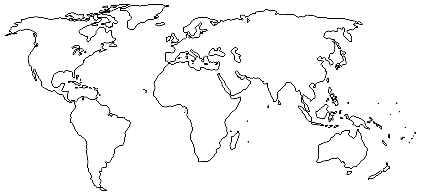 World outline map.