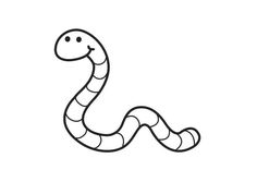Black And White Clipart Worm.