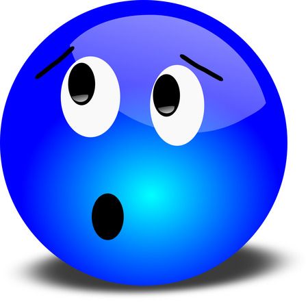 Free 3D Worried Smiley Face Clipart Illustration.