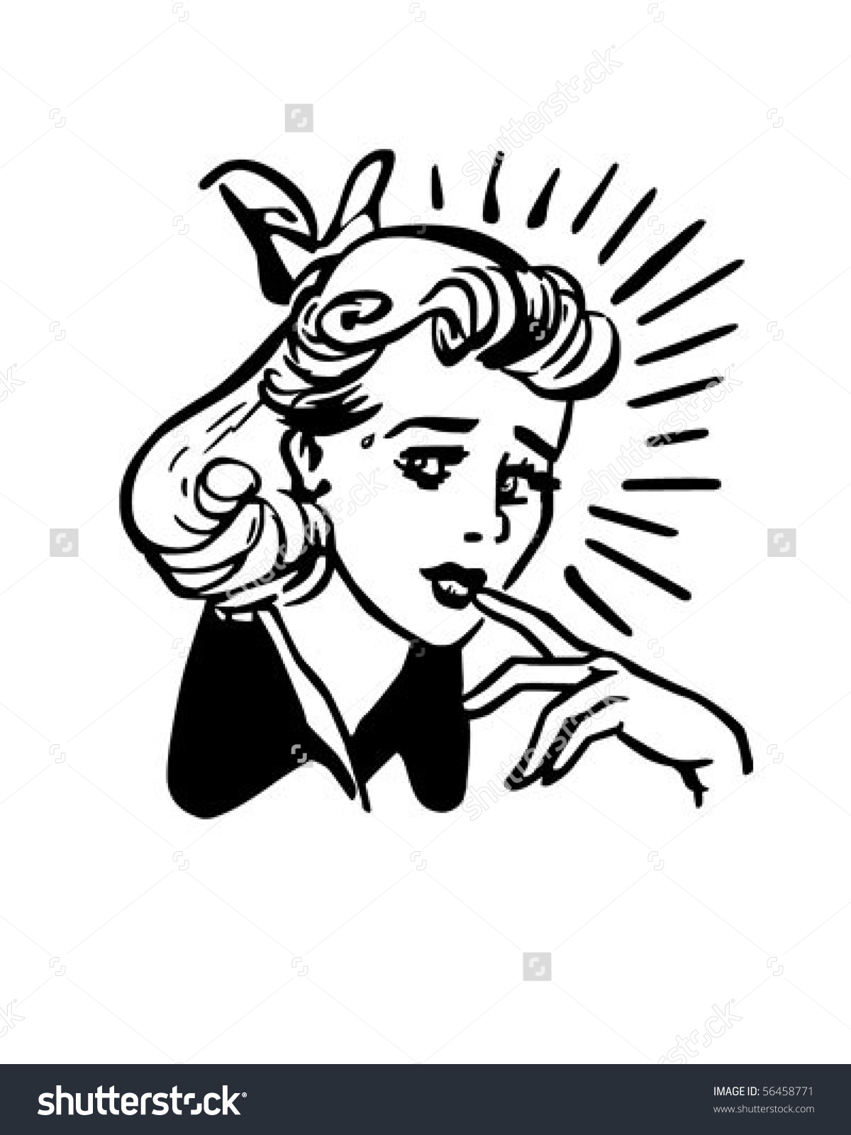 Woman Worrying Clipart.