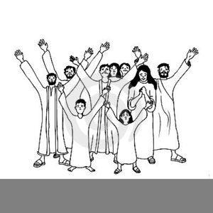 Black And White Worshipping Clipart.