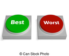 Worst best buttons show worse or better Clipart and Stock.
