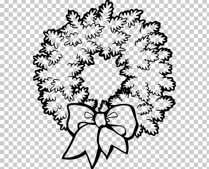 Christmas Wreath Black And White PNG, Clipart, Art, Black And White.
