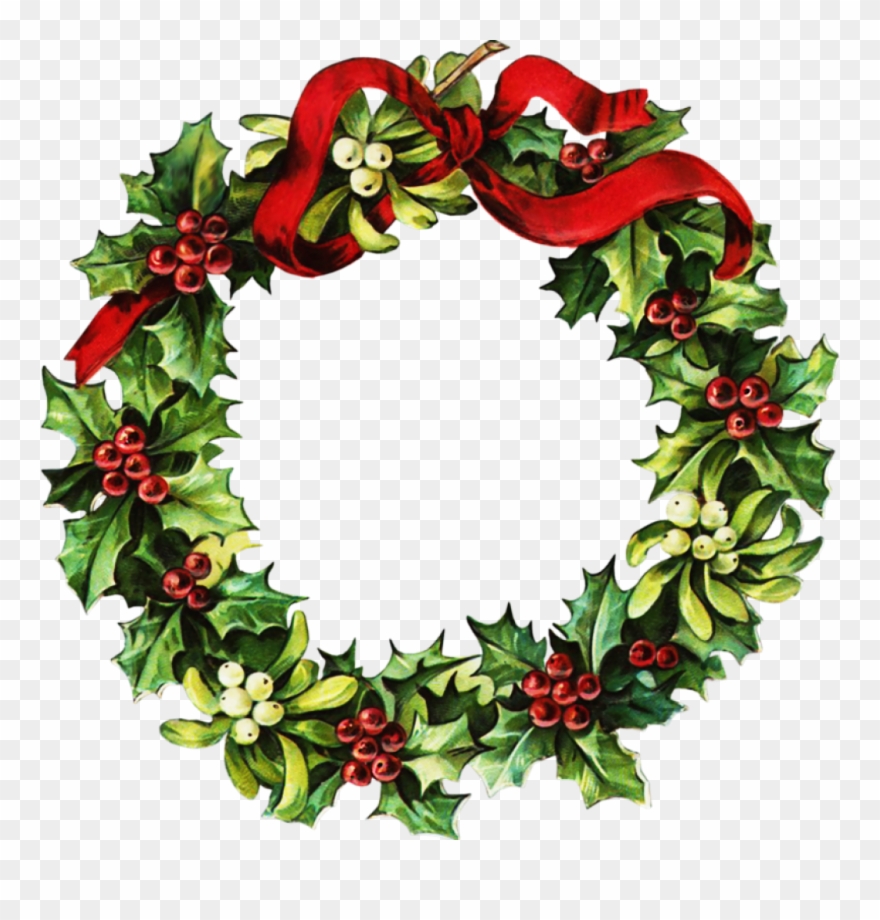 Vintage Christmas Wreath Png Clipart (#6408).