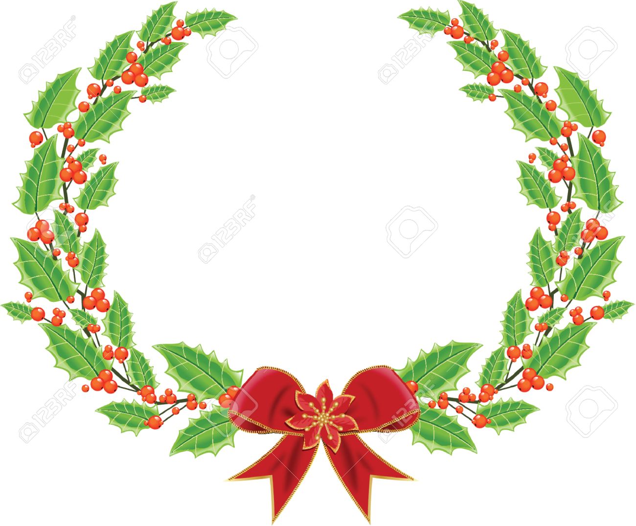Holly Wreath Clipart Free.
