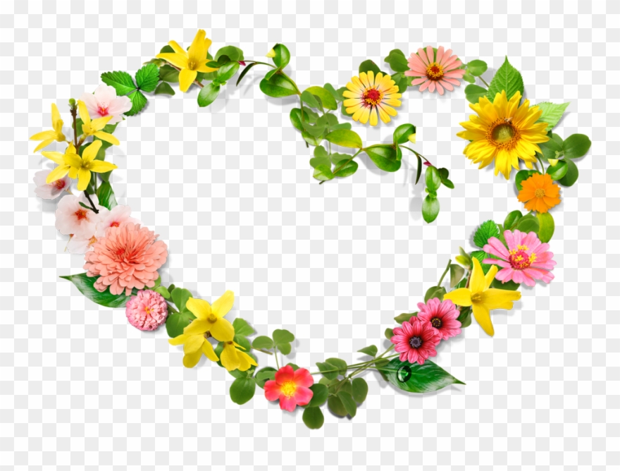 Flower Heart Wreath Clip Art.