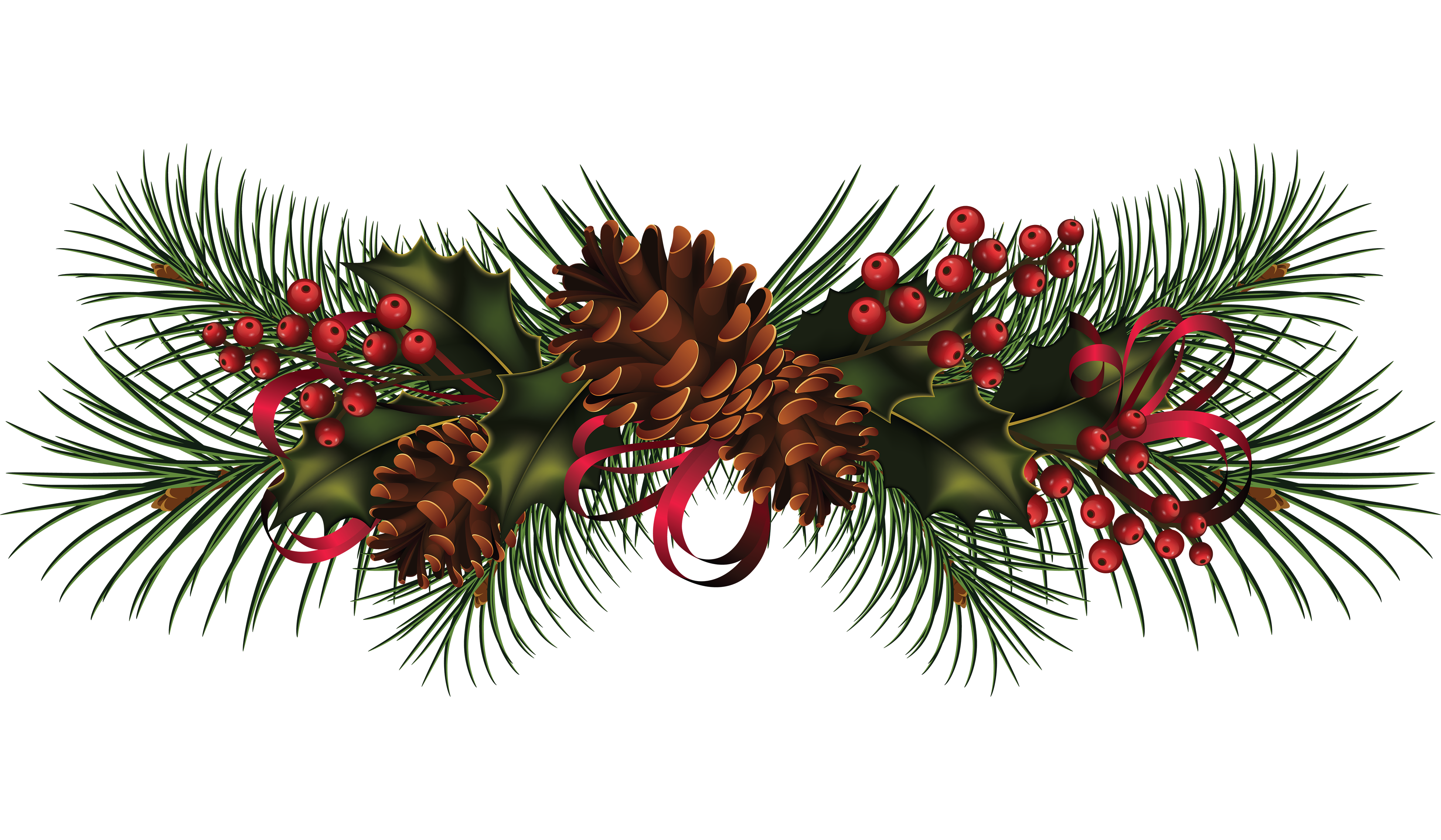 Garland Christmas Wreath Clip Art Pine Garland Cliparts Png Download ...