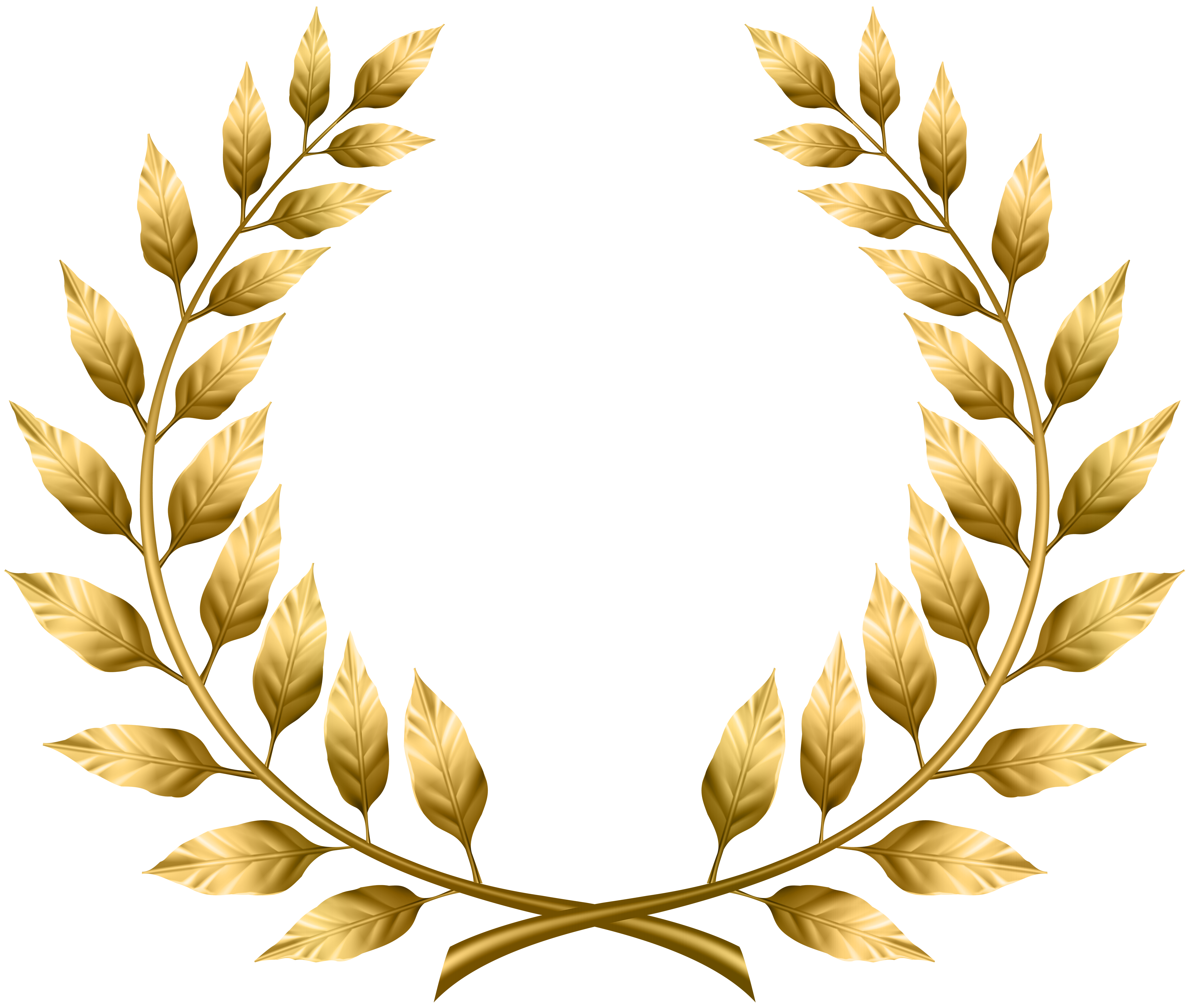 Laurel Wreath Transparent PNG Clip Art Image.