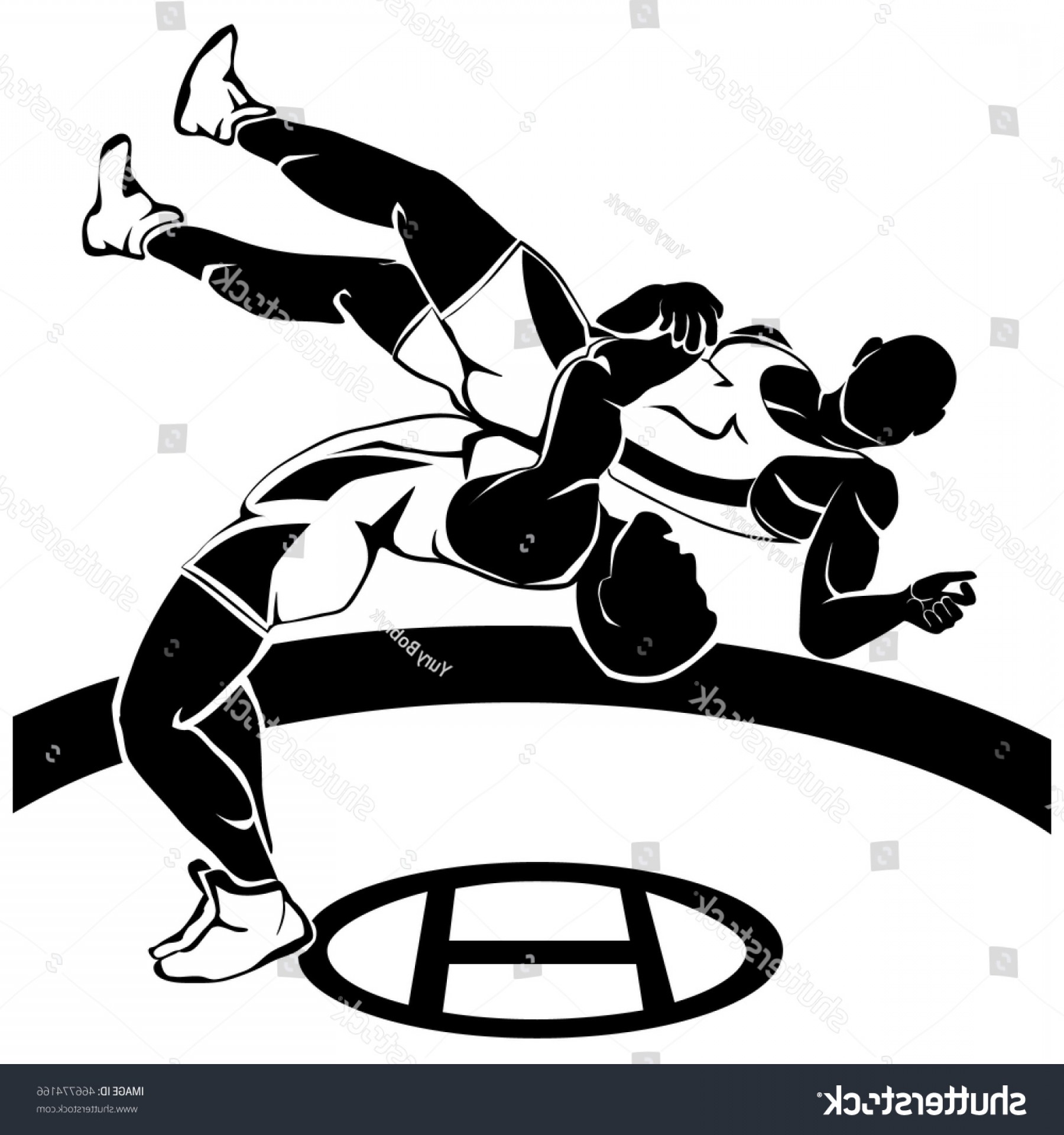 Wrestling Vector Clip Art.