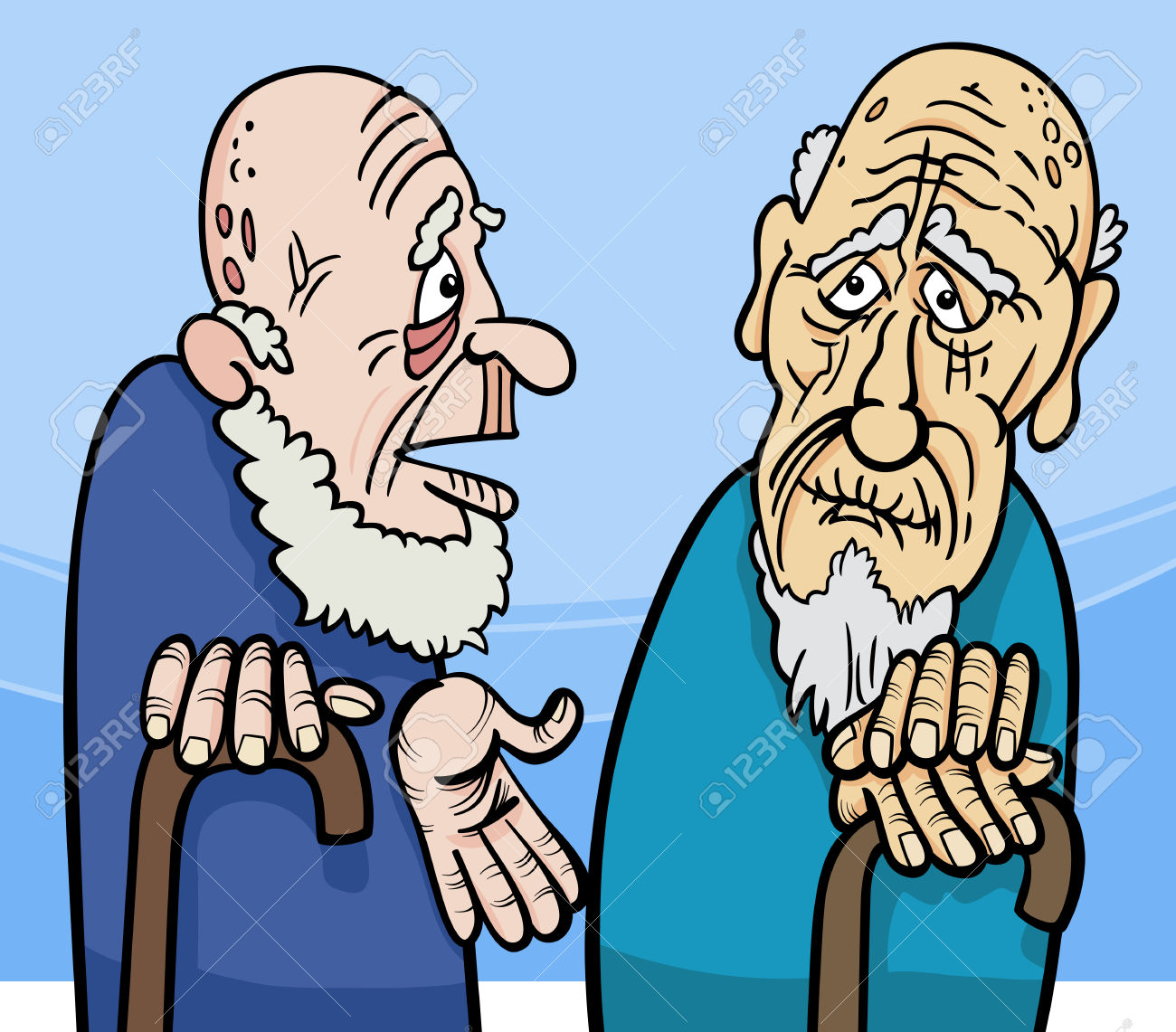Old man speaking clipart.