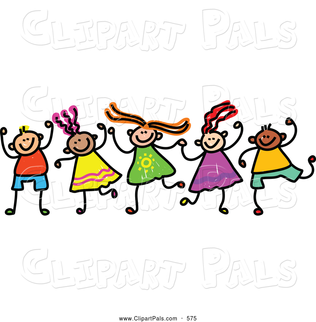 Friends Holding Wrists Clipart.