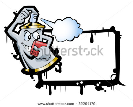 Spray Can Smiling Face Paints Writable Stock Vector 32225413.