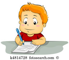 Child Writing Clipart.