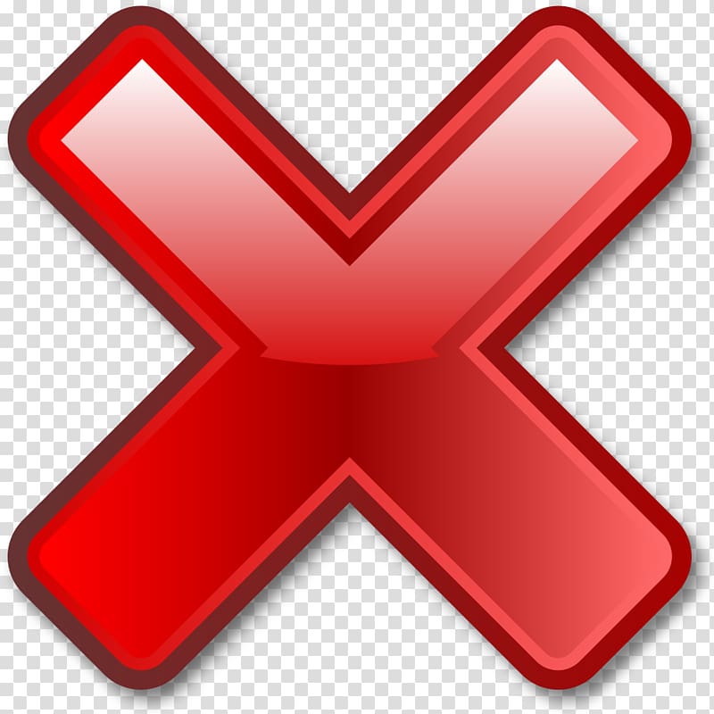 Red X logo, Computer Icons Error Nuvola, wrong transparent.