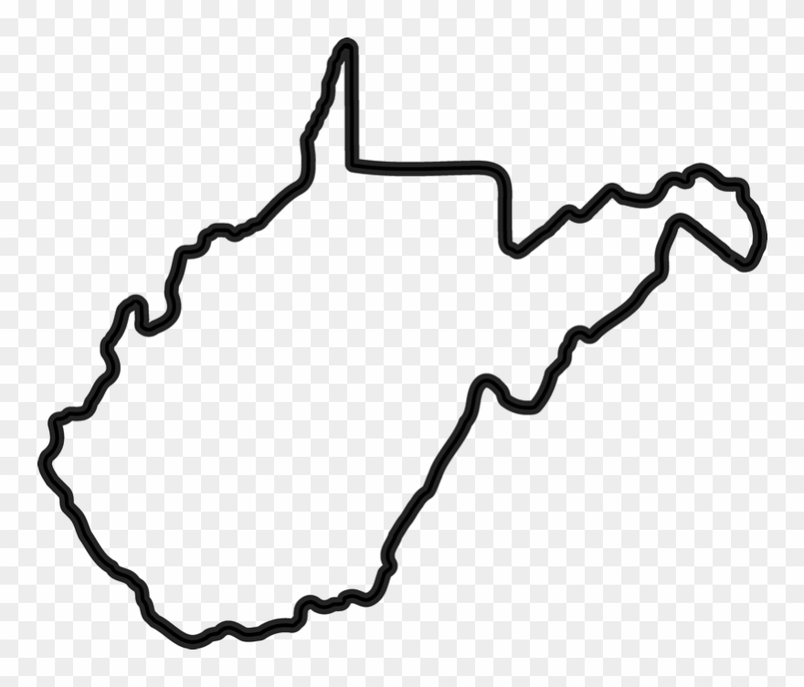 West Virginia Outline Rubber Stamp.