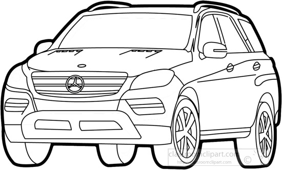Free Black and White Cars Outline Clipart.