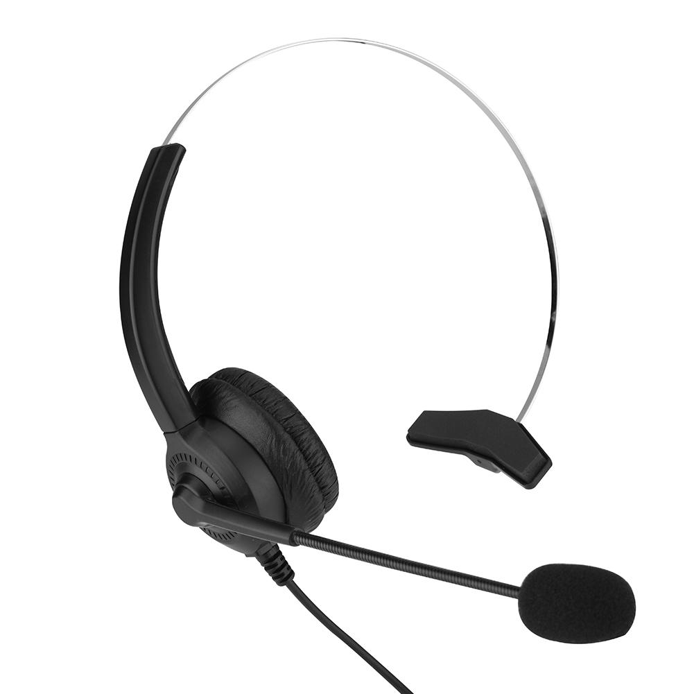 Details about Call Center Headset Telephone Corded Wired Microphone Office  Head Phone RJ11 MIC.