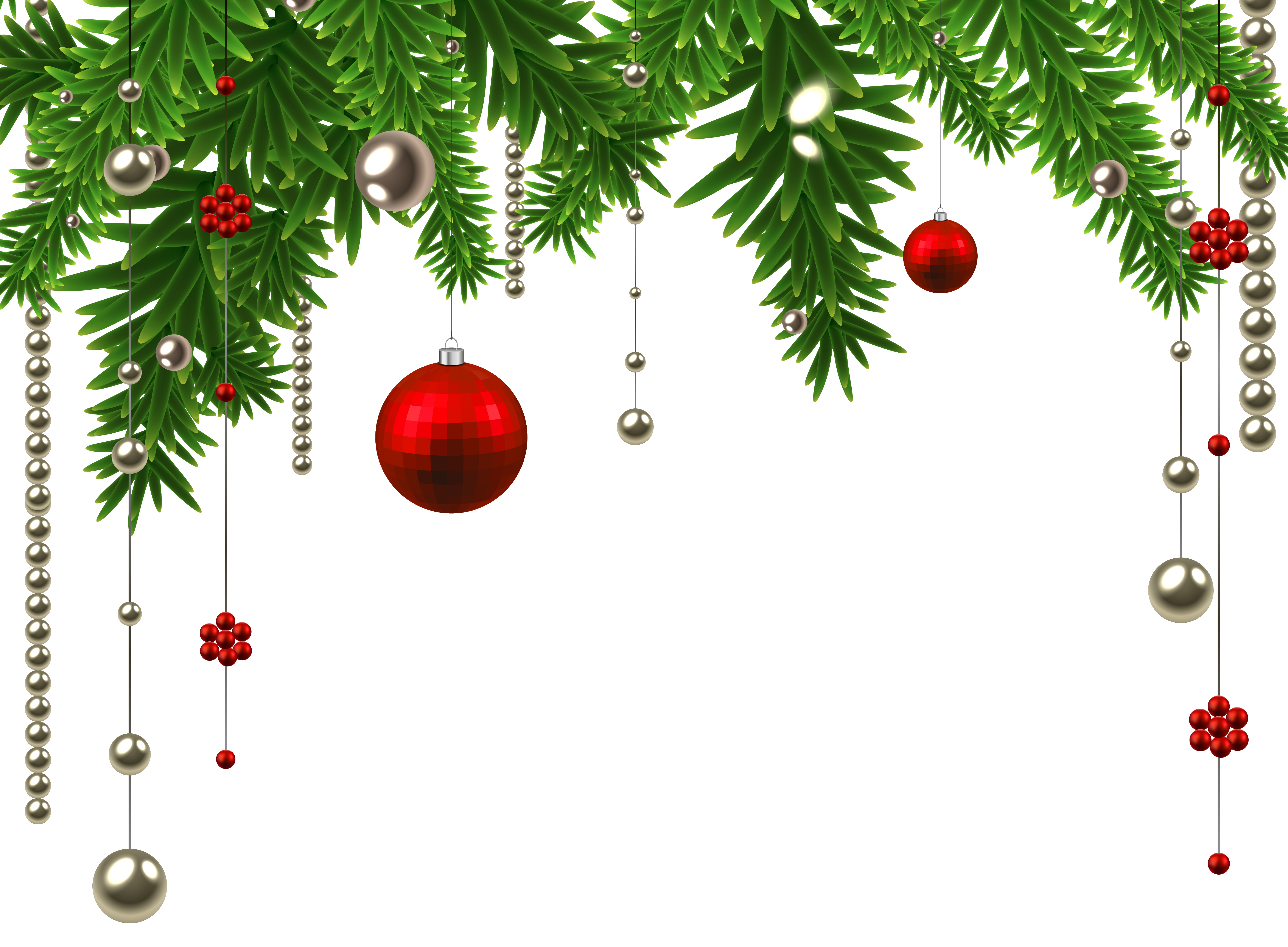 Christmas Hanging Ball Decoration PNG Clipart Image.
