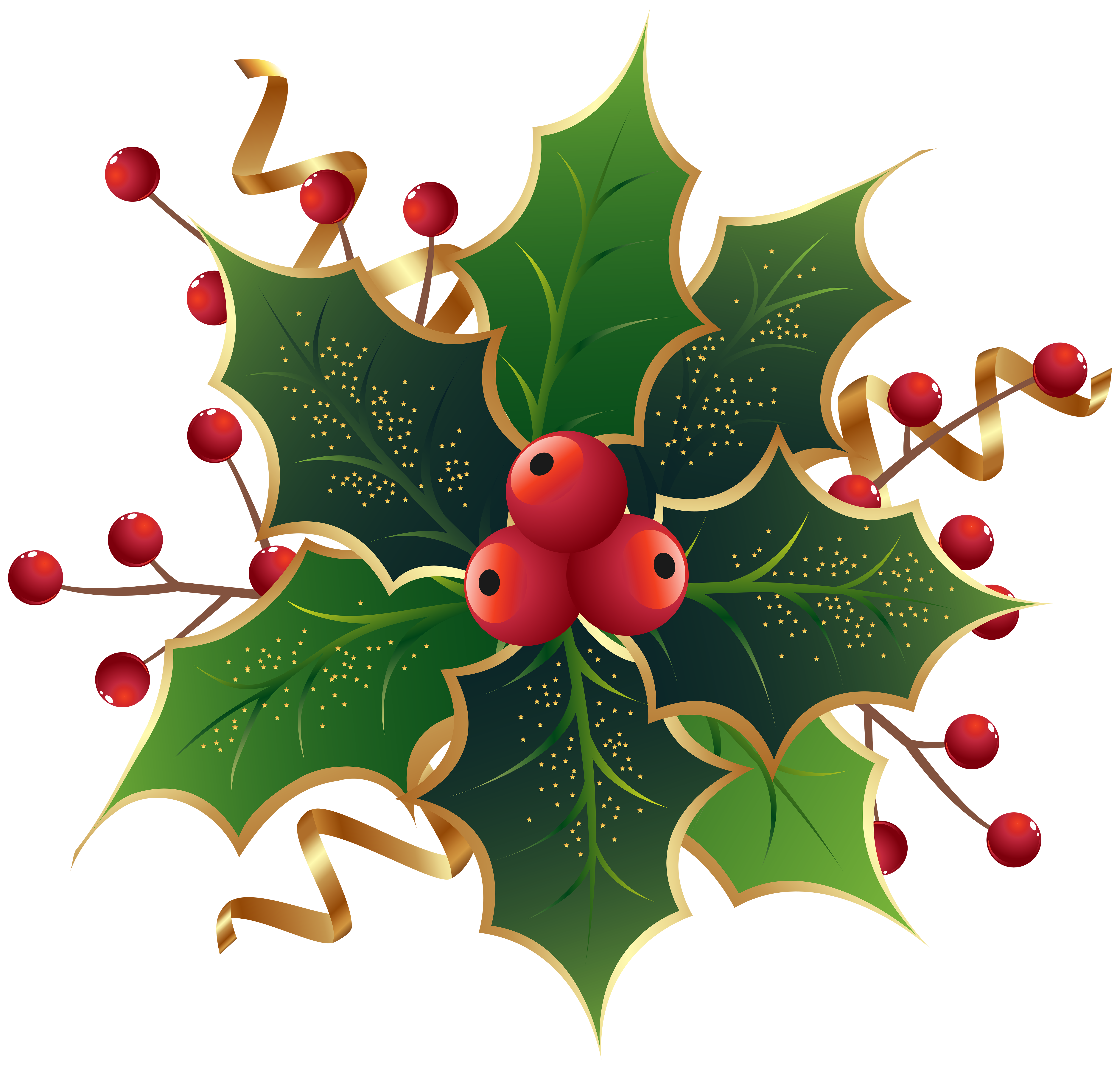 Christmas Holly Mistletoe PNG Clip Art Image.