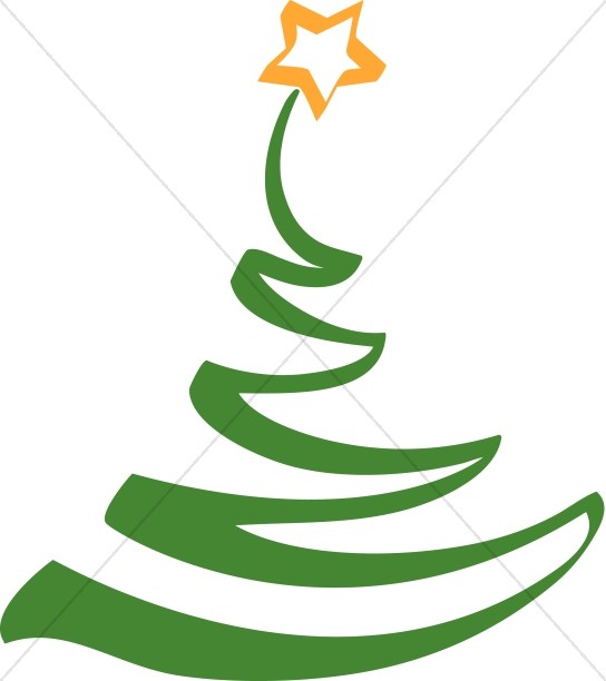 Simple Artistic Christmas Tree Clipart.